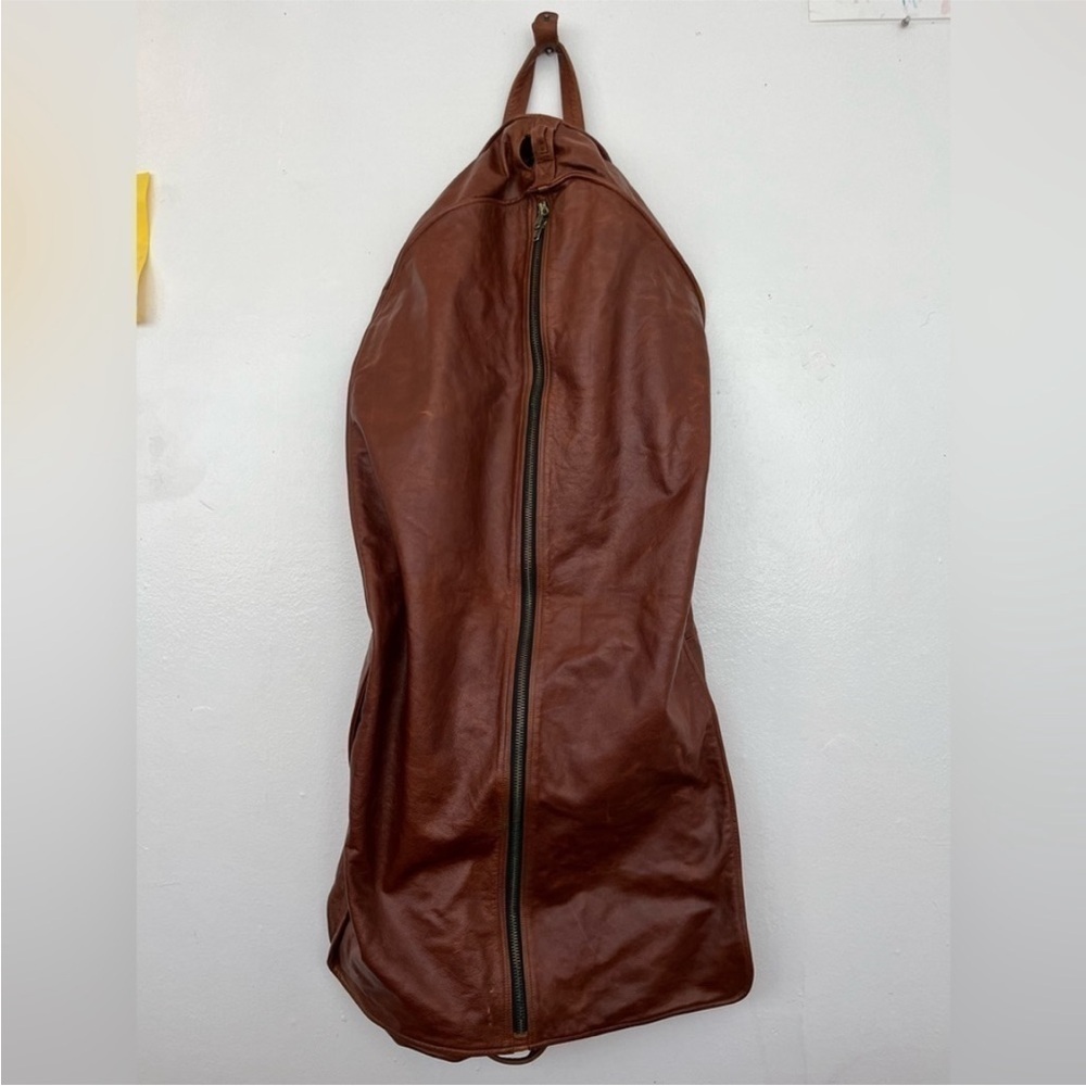 Vintage Brown Leather Travel Garment Bag